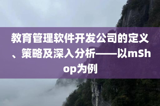 教育管理软件开发公司的定义、策略及深入分析——以mShop为例