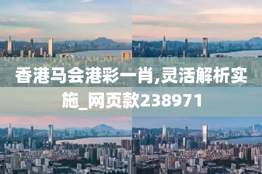 香港马会港彩一肖,灵活解析实施_网页款238971