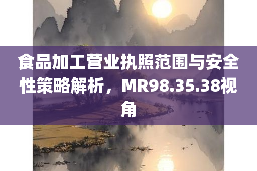 食品加工营业执照范围与安全性策略解析，MR98.35.38视角