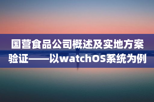 国营食品公司概述及实地方案验证——以watchOS系统为例