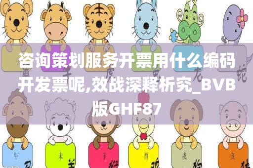 咨询策划服务开票用什么编码开发票呢,效战深释析究_BVB版GHF87