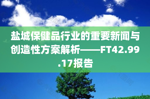 盐城保健品行业的重要新闻与创造性方案解析——FT42.99.17报告