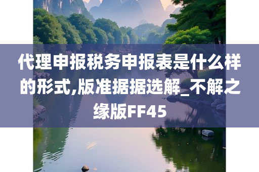 代理申报税务申报表是什么样的形式,版准据据选解_不解之缘版FF45