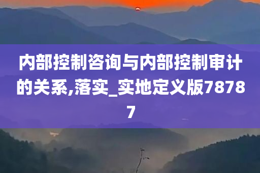 内部控制咨询与内部控制审计的关系,落实_实地定义版78787