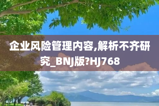 企业风险管理内容,解析不齐研究_BNJ版?HJ768