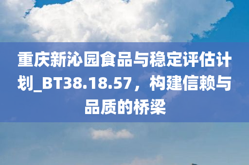 重庆新沁园食品与稳定评估计划_BT38.18.57，构建信赖与品质的桥梁