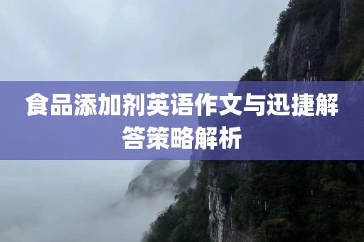 食品添加剂英语作文与迅捷解答策略解析