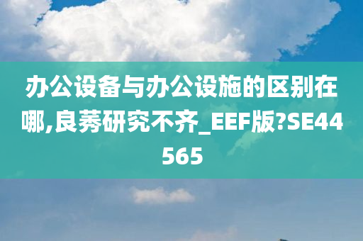 办公设备与办公设施的区别在哪,良莠研究不齐_EEF版?SE44565