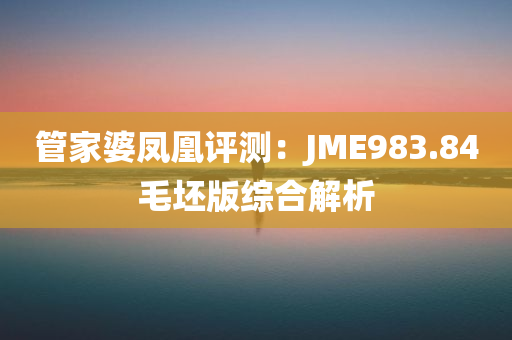 管家婆凤凰评测：JME983.84毛坯版综合解析