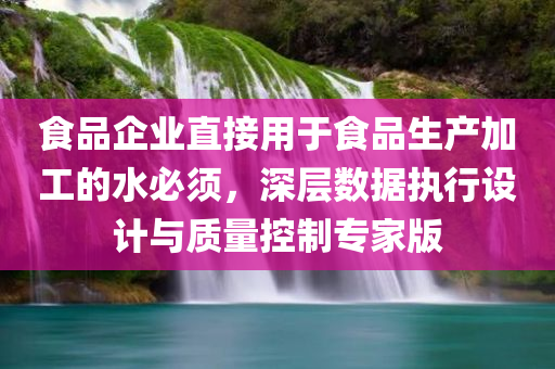 食品企业直接用于食品生产加工的水必须，深层数据执行设计与质量控制专家版