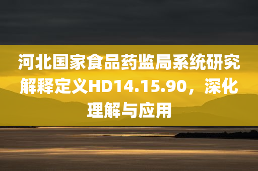 河北国家食品药监局系统研究解释定义HD14.15.90，深化理解与应用