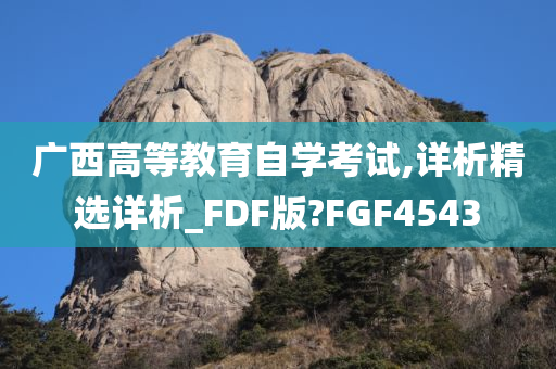 广西高等教育自学考试,详析精选详析_FDF版?FGF4543